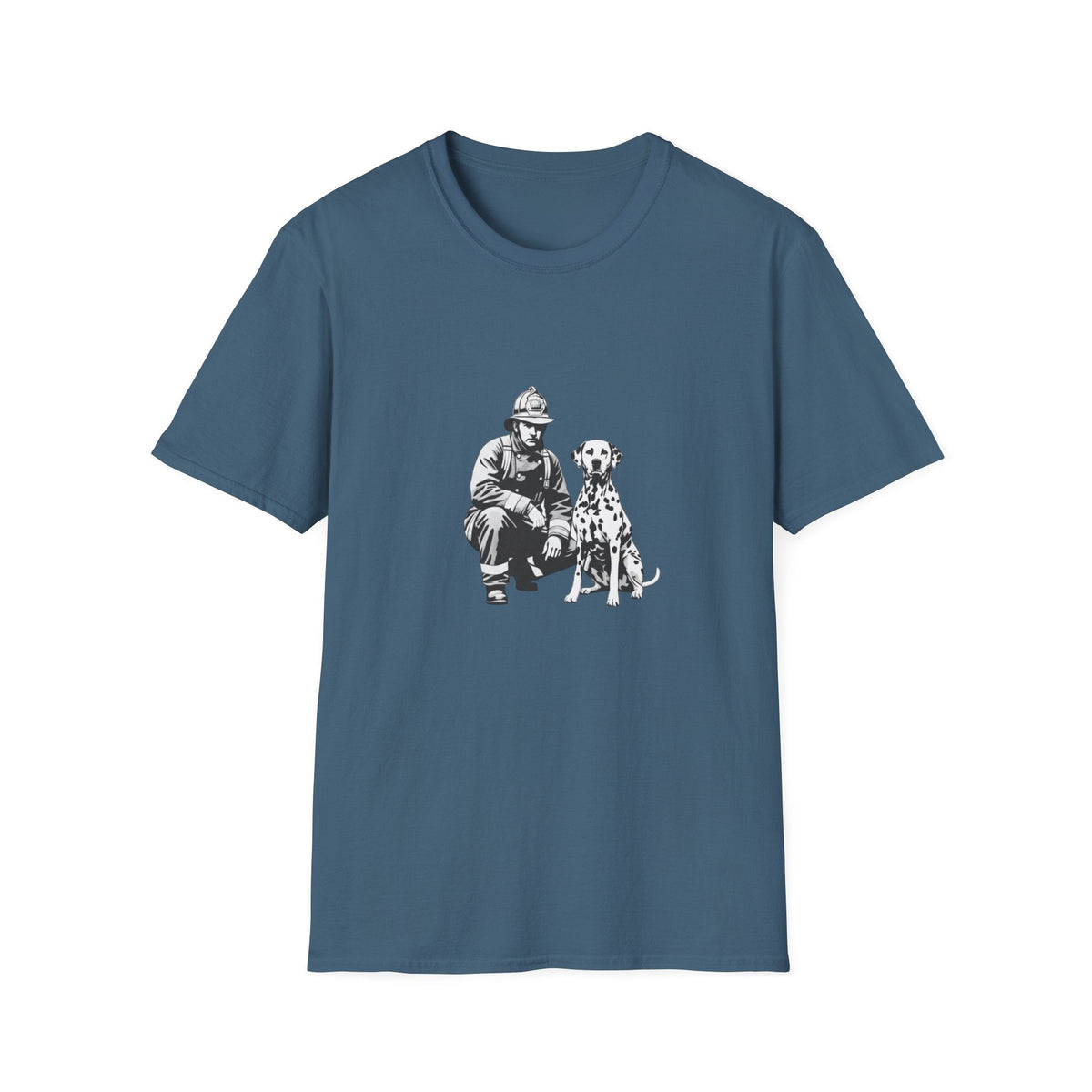 Firefighter & Dalmatian T-Shirt – Vintage Dog Lover Graphic Tee, Unisex Cotton - That Should Be on a T-Shirt